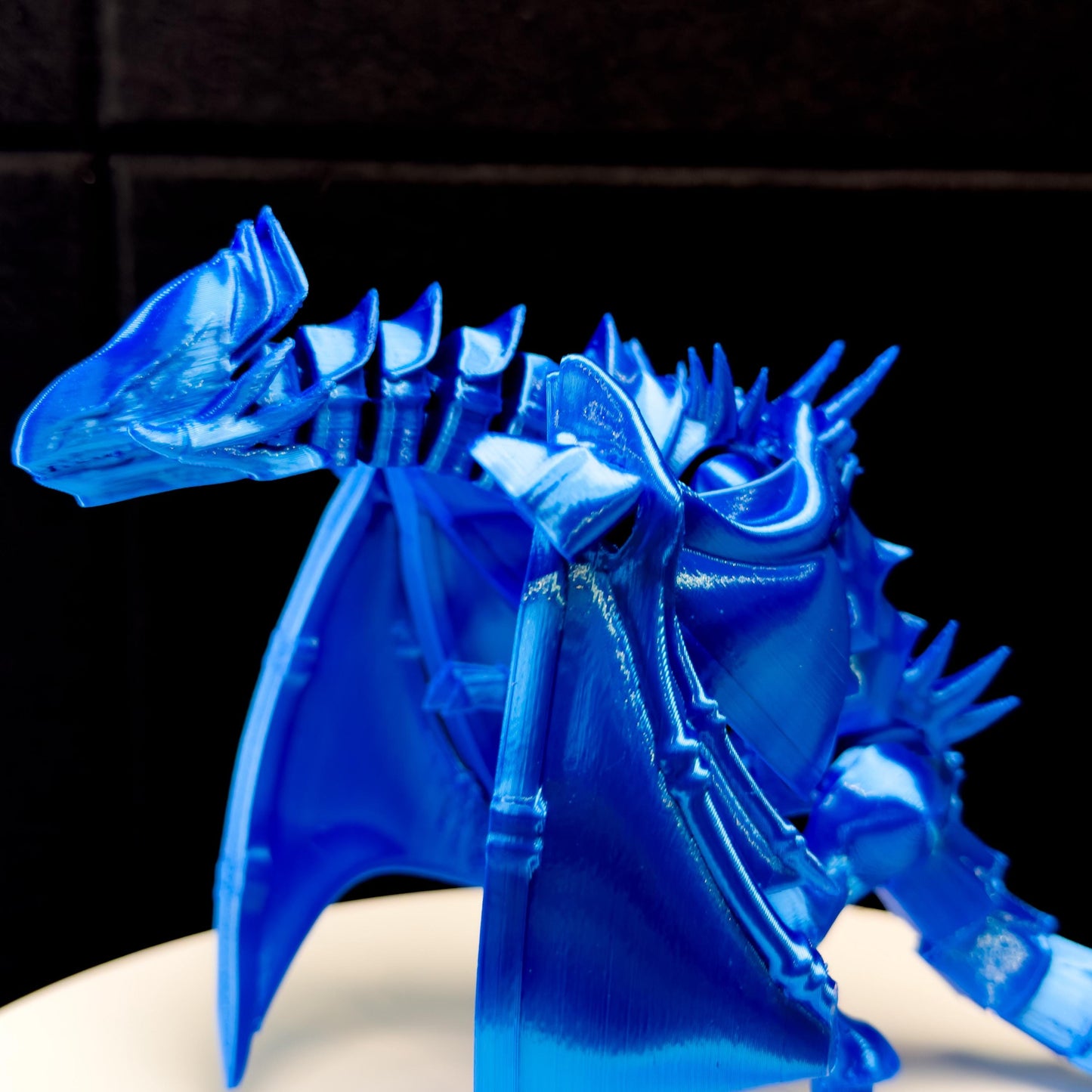 Blue-Eyes White Dragon Fully Articulated Anime Yugioh Figure | Over 12 Inch Posable Handmade Kaiju Toy Flexible Limbs | Gift for Monster Fan