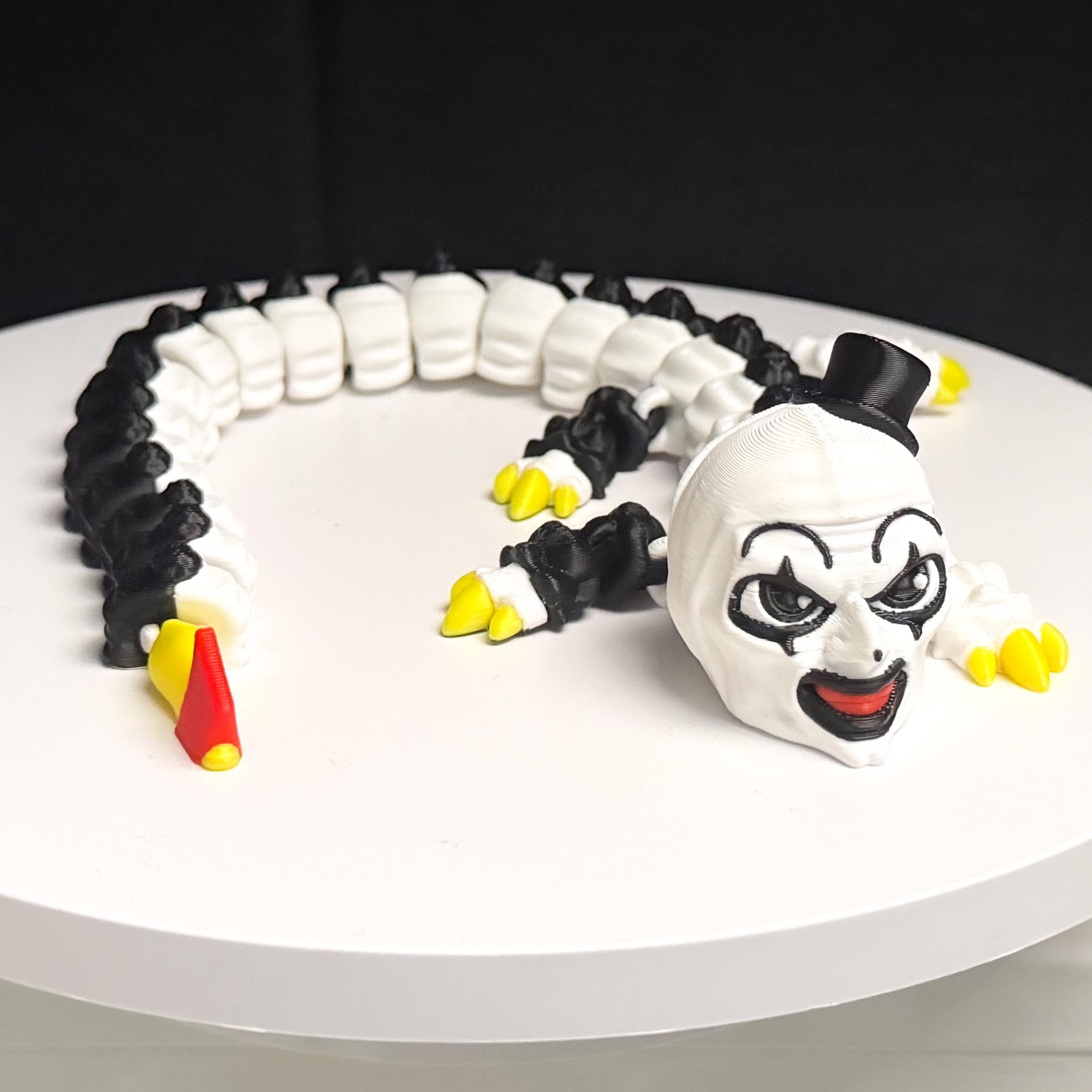 Art The Clown Dragon Snake Terrifier Inspired Flexi Toy Horror Figure