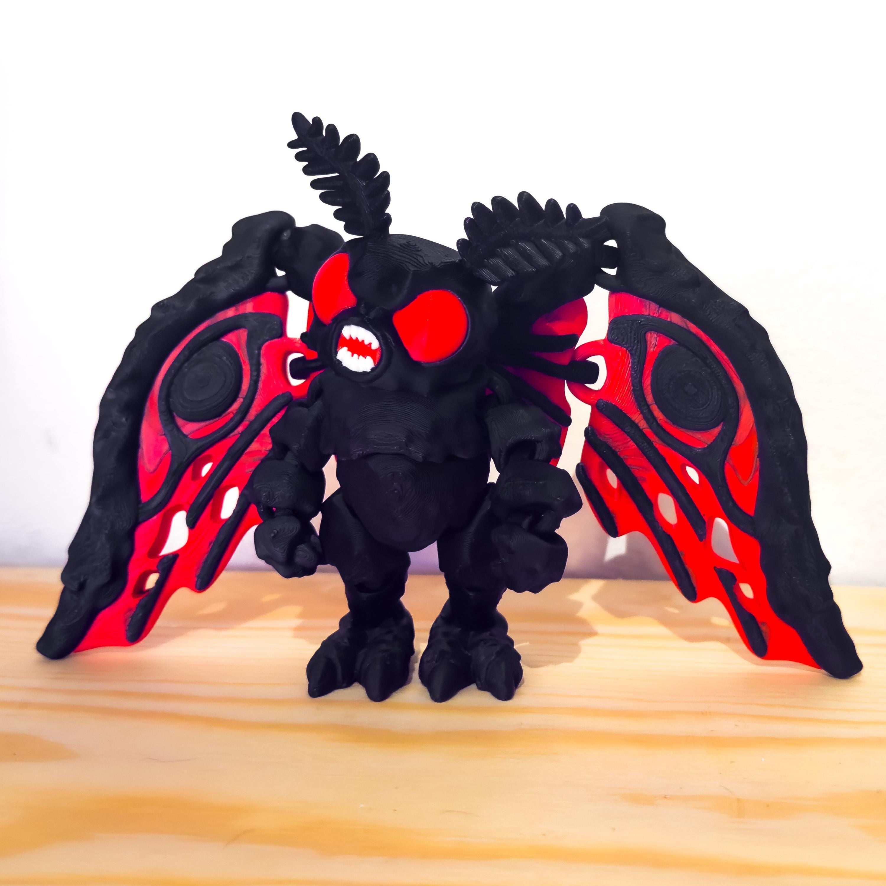 Fully Articulated Mothman Flexible Toy | Posable Horror Figure | Handmade Mythical Cryptid Collectible for Monster & Urban Legend Fans