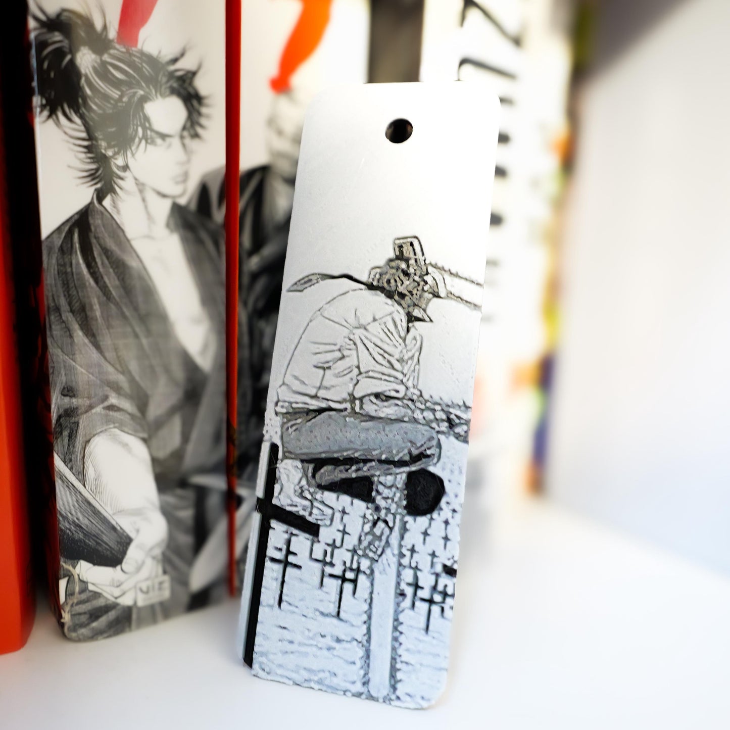 Chainsaw Man Artwork 3D Effect Bookmark 2x6 Size – Anime Manga Page Marker for Fans, Comic Collectors, Otaku Gift, Chainsawman Accessories