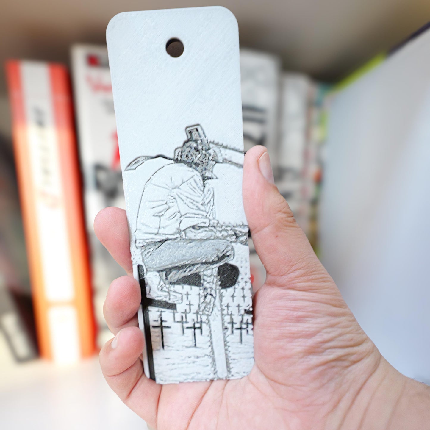 Chainsaw Man Artwork 3D Effect Bookmark 2x6 Size – Anime Manga Page Marker for Fans, Comic Collectors, Otaku Gift, Chainsawman Accessories
