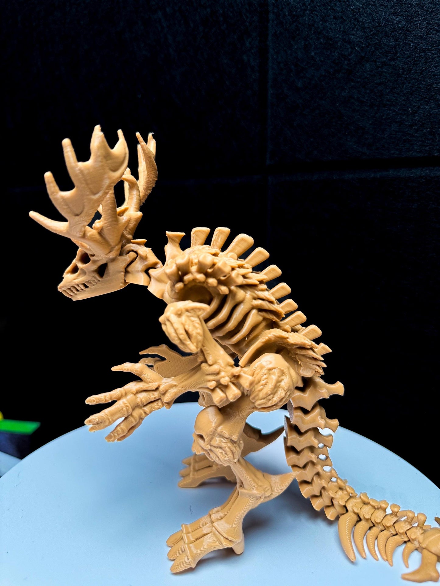 Fully Articulated Skeletonized Wendigo Figure | Posable Moving Handmade Horror Bones Toy | Unique Mythical Creature Collectible for Fans