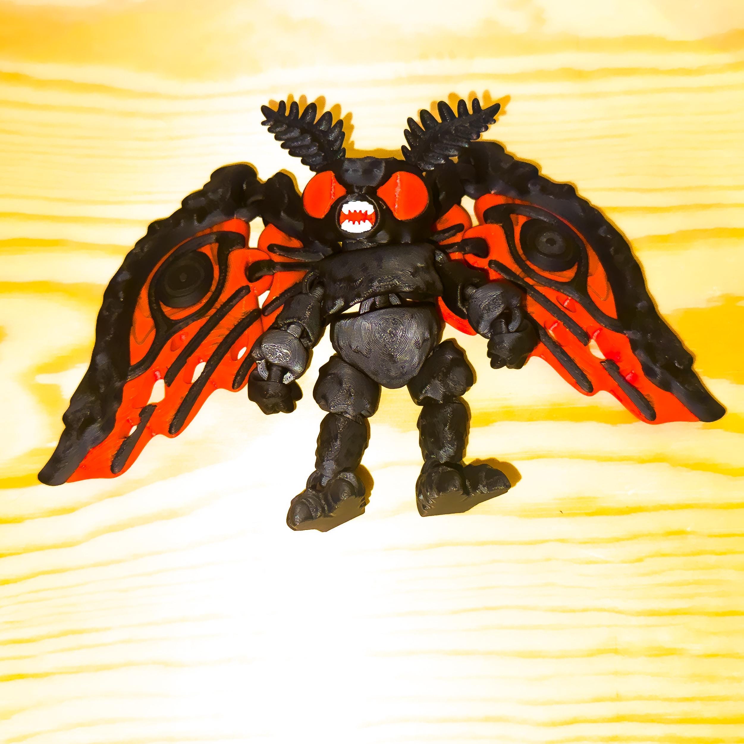 Fully Articulated Mothman Flexible Toy | Posable Horror Figure | Handmade Mythical Cryptid Collectible for Monster & Urban Legend Fans