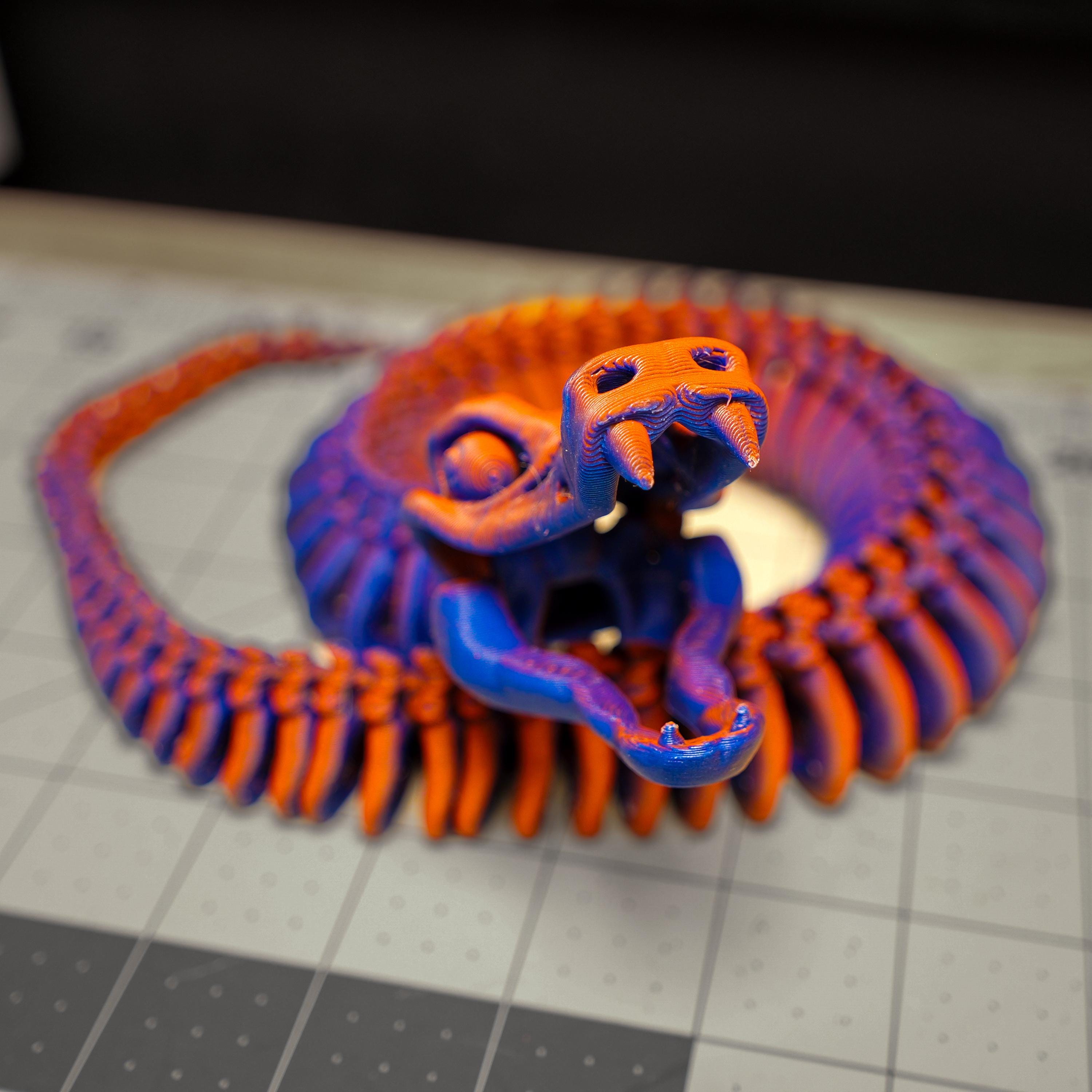 Fully Articulated Skeletonized 3D Effect Snake Fossil Toy