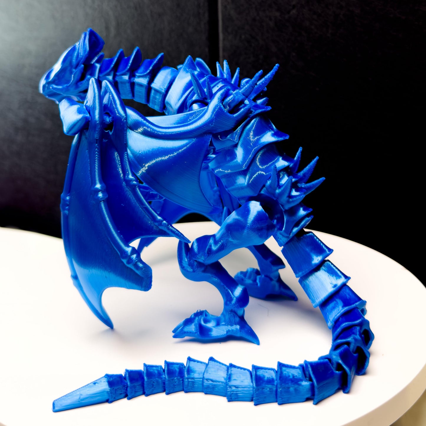Blue-Eyes White Dragon Fully Articulated Anime Yugioh Figure | Over 12 Inch Posable Handmade Kaiju Toy Flexible Limbs | Gift for Monster Fan
