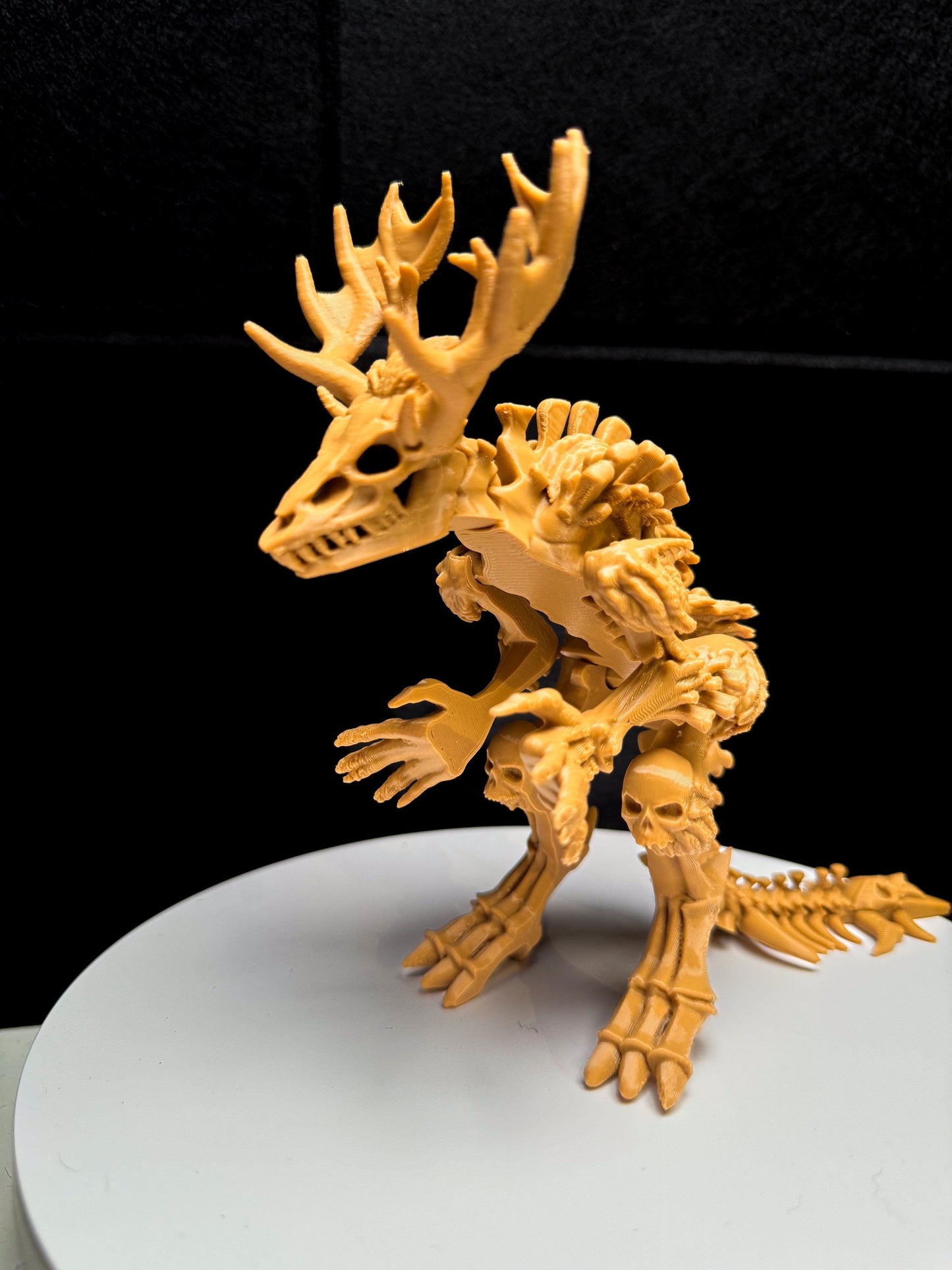 Fully Articulated Skeletonized Wendigo Figure | Posable Moving Handmade Horror Bones Toy | Unique Mythical Creature Collectible for Fans