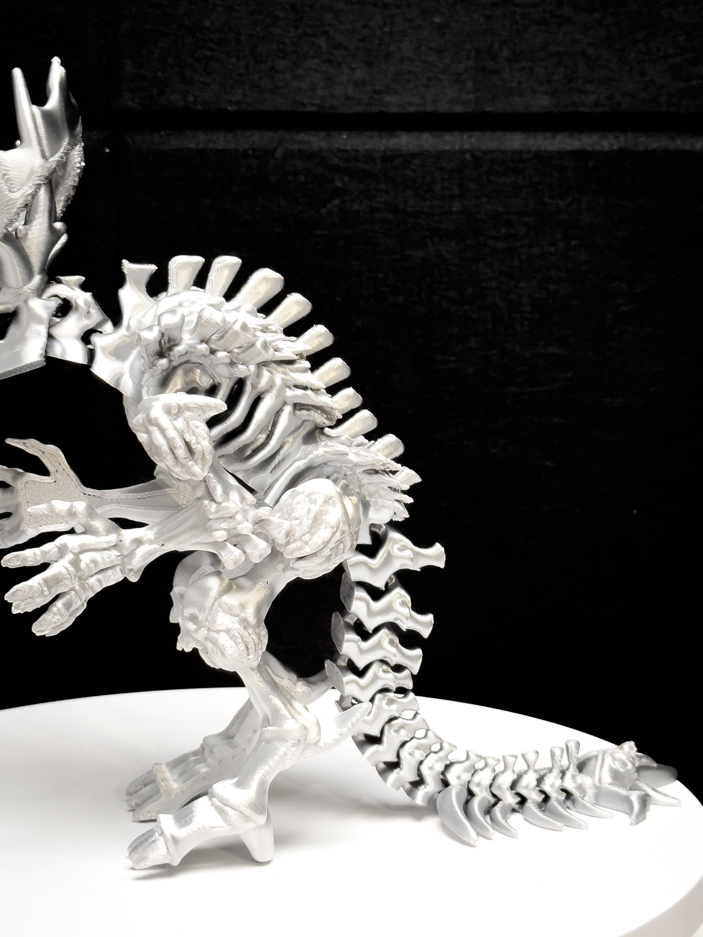 Fully Articulated Skeletonized Wendigo Figure | Posable Chrome Handmade Horror Bones Toy | Unique Mythical Creature Collectible for Fans