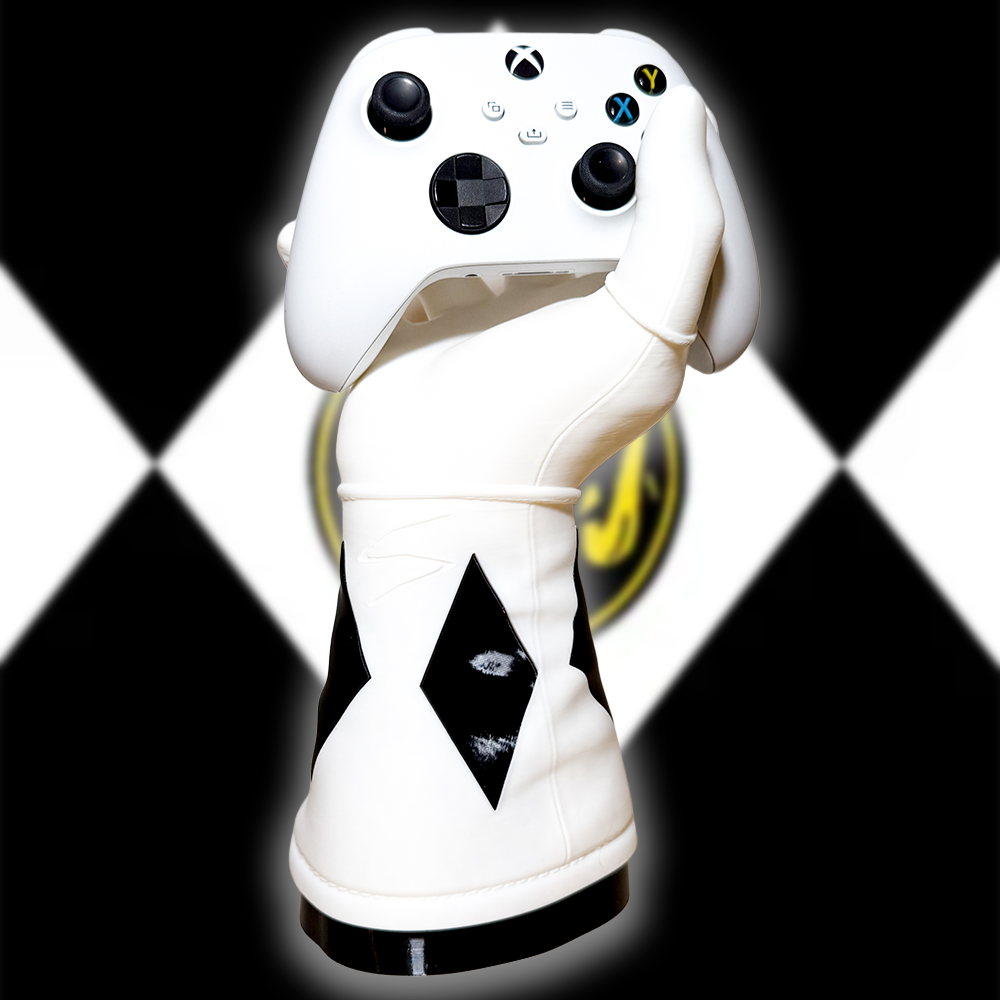 Mighty Morphin Power Rangers White Ranger Arm Hand Controller & Headphone Stand