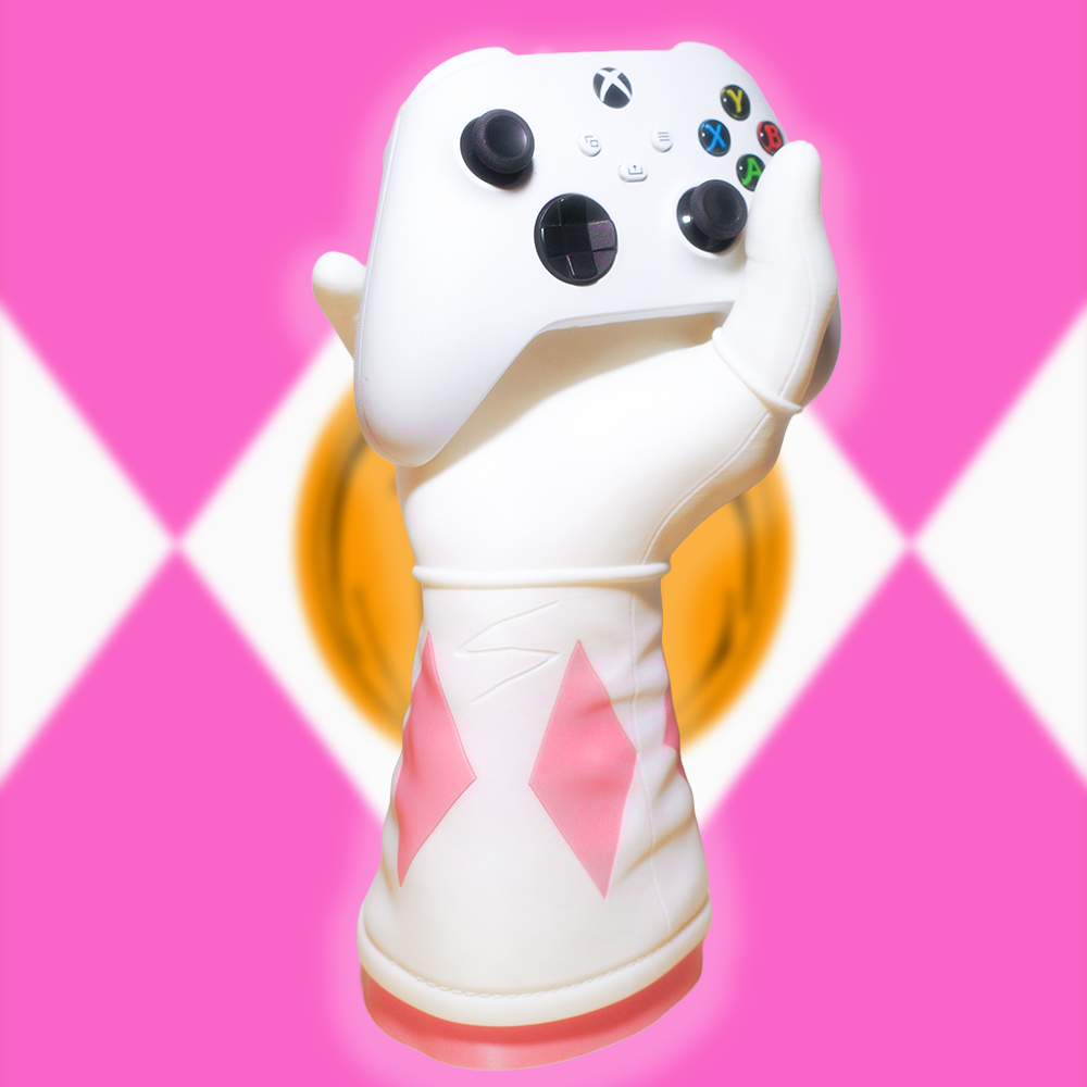 Mighty Morphin Power Rangers Pink Arm Hand Controller & Headphone Stand