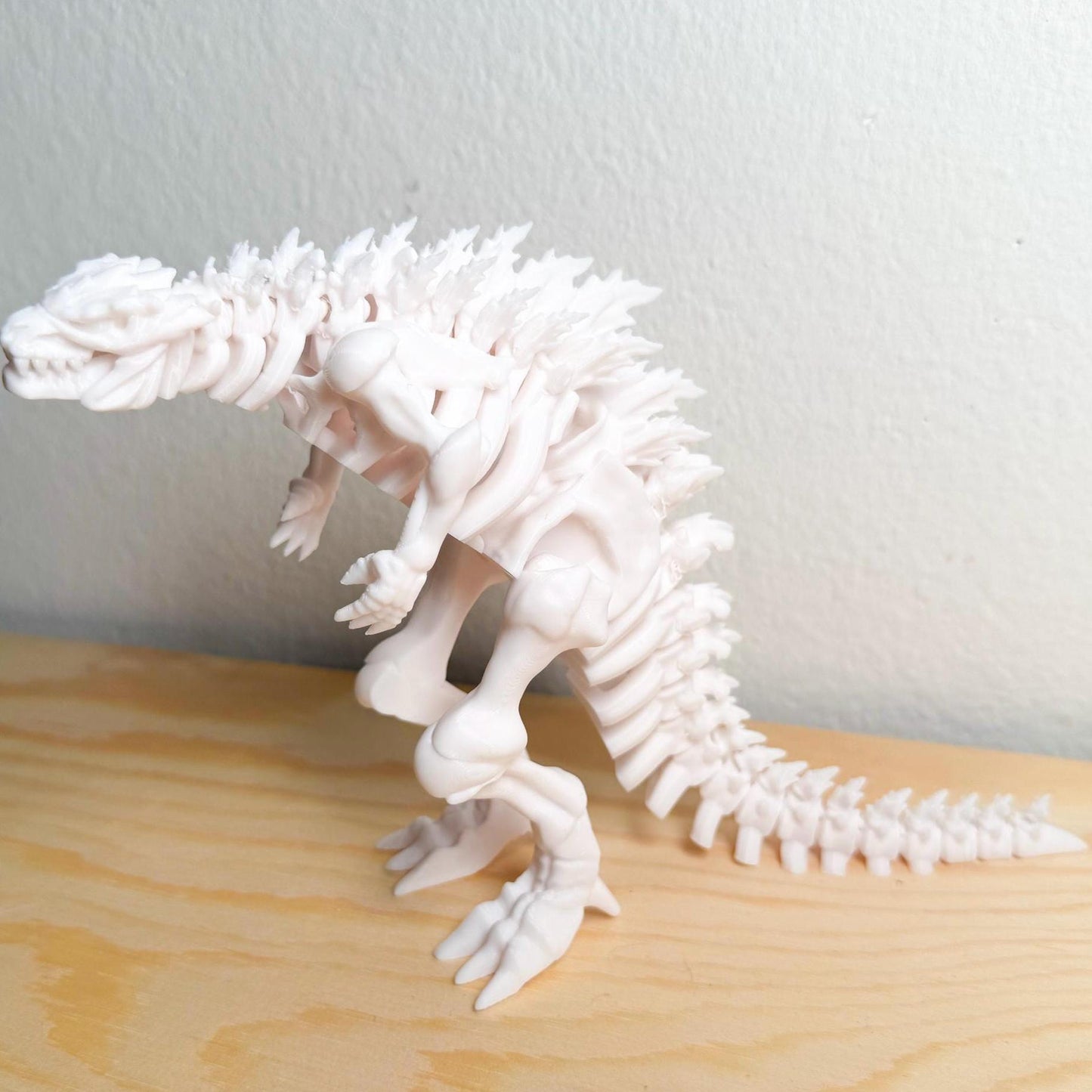 Bone White Fully Articulated Skeletonized Godzilla Figure Bones Fossil 3D Posable Moving Handmade Titan Artifact Toy Skeleton Kaiju Monster