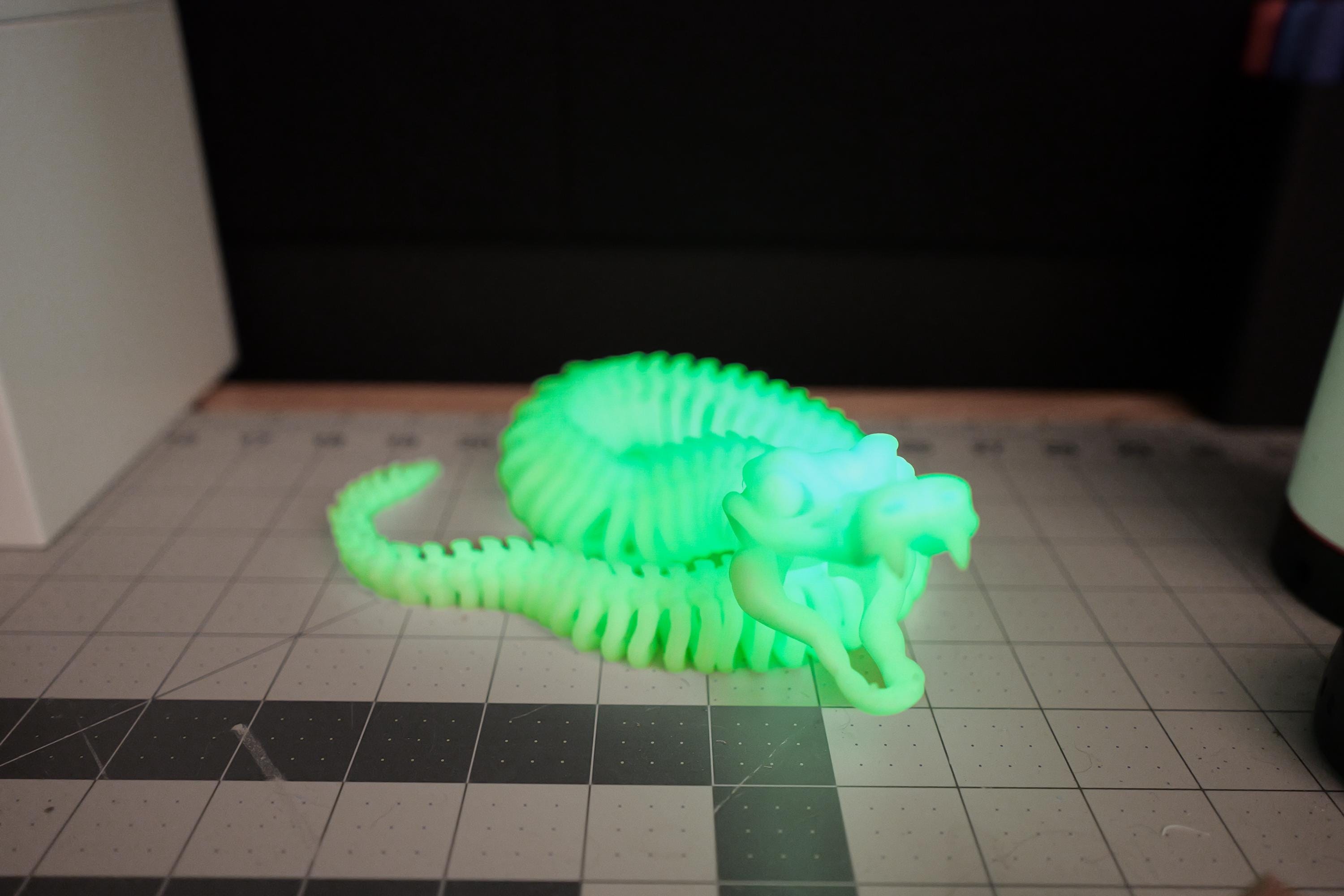Fully Articulated Skeletonized Snake Glow In The Dark Toy