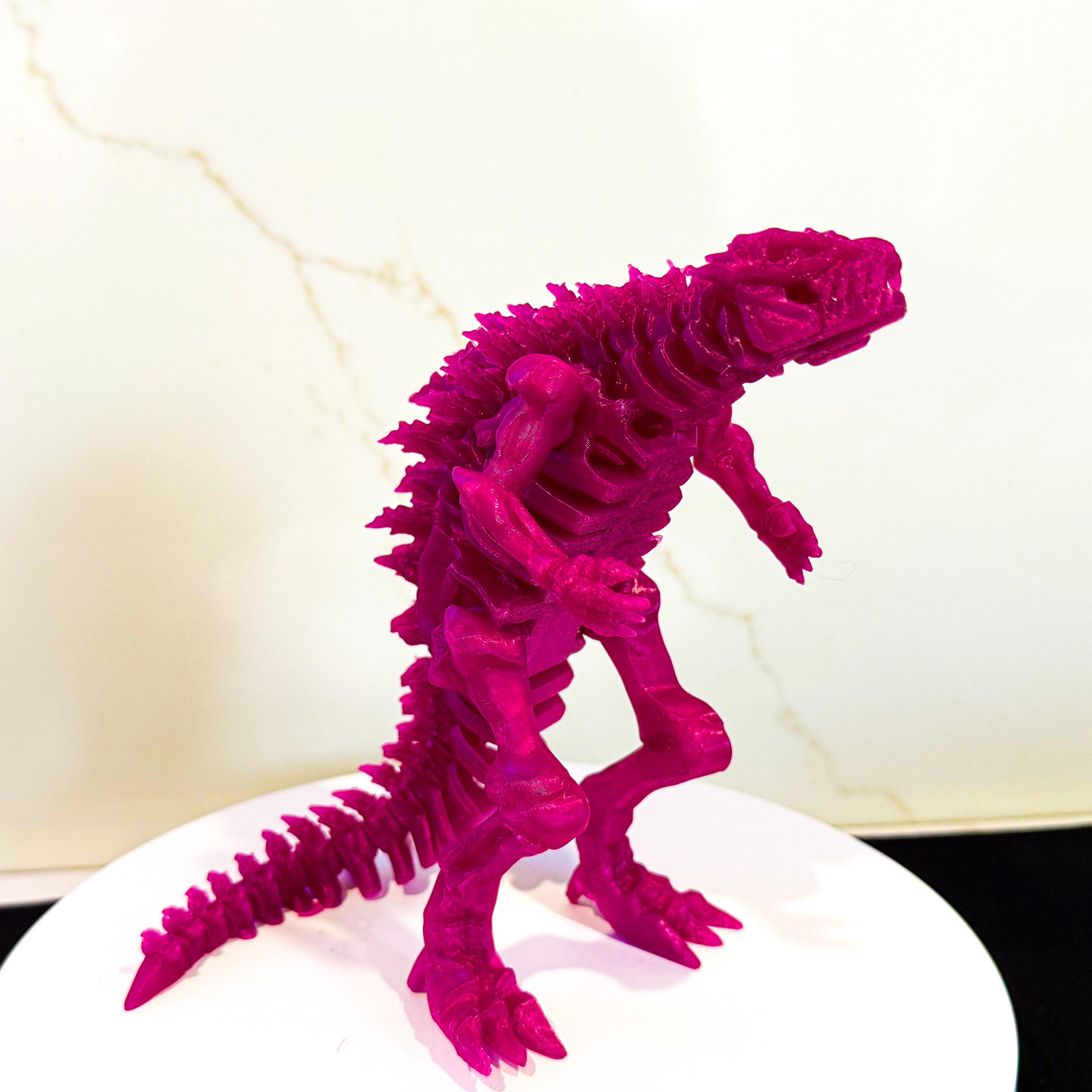 Fully Articulated Skeletonized Godzilla Amethyst Purple Vibrant Figure Skeleton Kaiju Monster