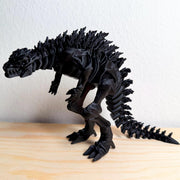 Fully Articulated Skeletonized Pitch Black Godzilla Figure Bone Fossil 3D | Posable Moving Handmade Titan Bones Toy Skeleton Kaiju Monster