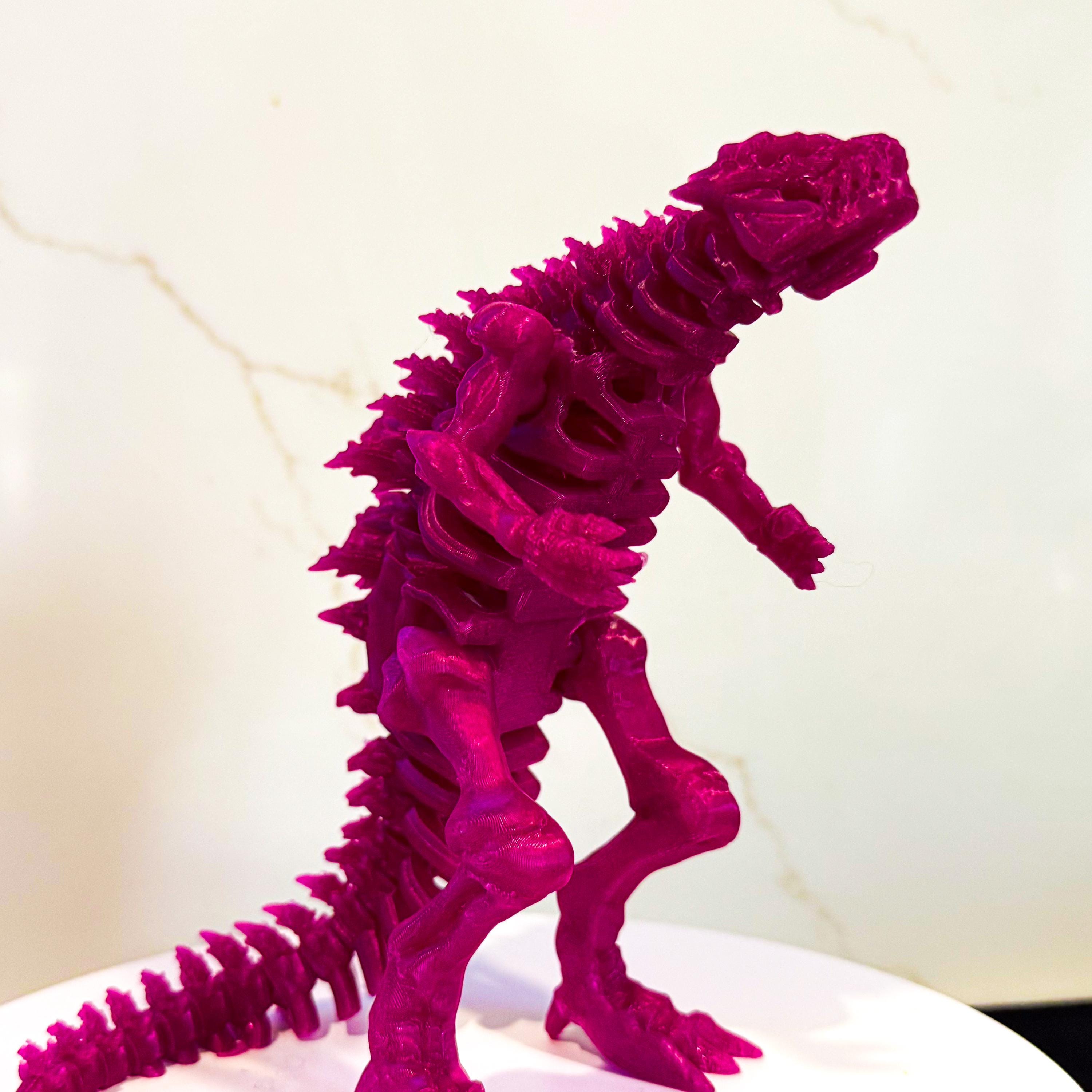 Fully Articulated Skeletonized Godzilla Amethyst Purple Vibrant Figure Skeleton Kaiju Monster
