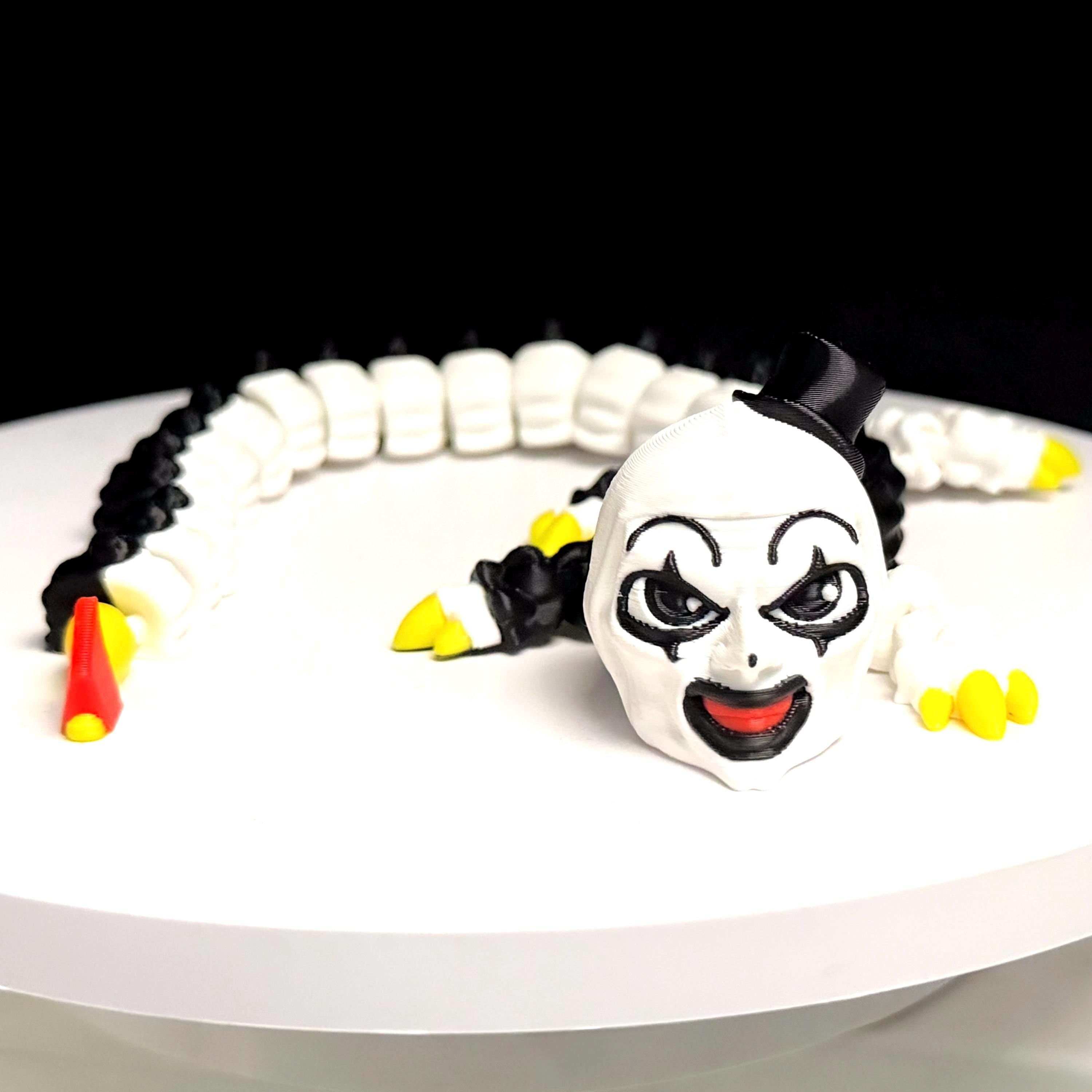 Art The Clown Dragon Snake Terrifier Inspired Flexi Toy Horror Figure