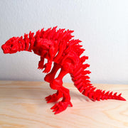 Fire Red Fully Articulated Skeletonized Godzilla Figure Bone Fossil Skeleton Kaiju Monster
