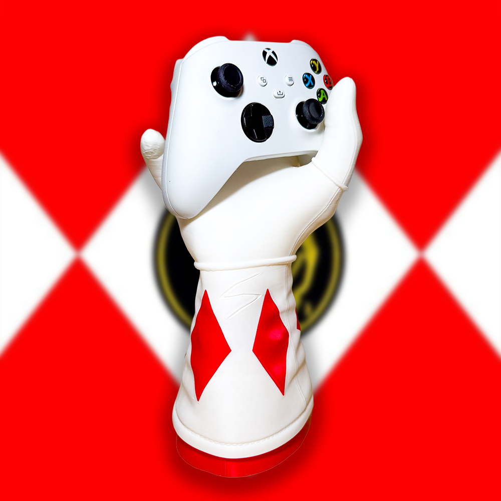Mighty Morphin Power Rangers White Ranger Arm Hand Controller & Headphone Stand