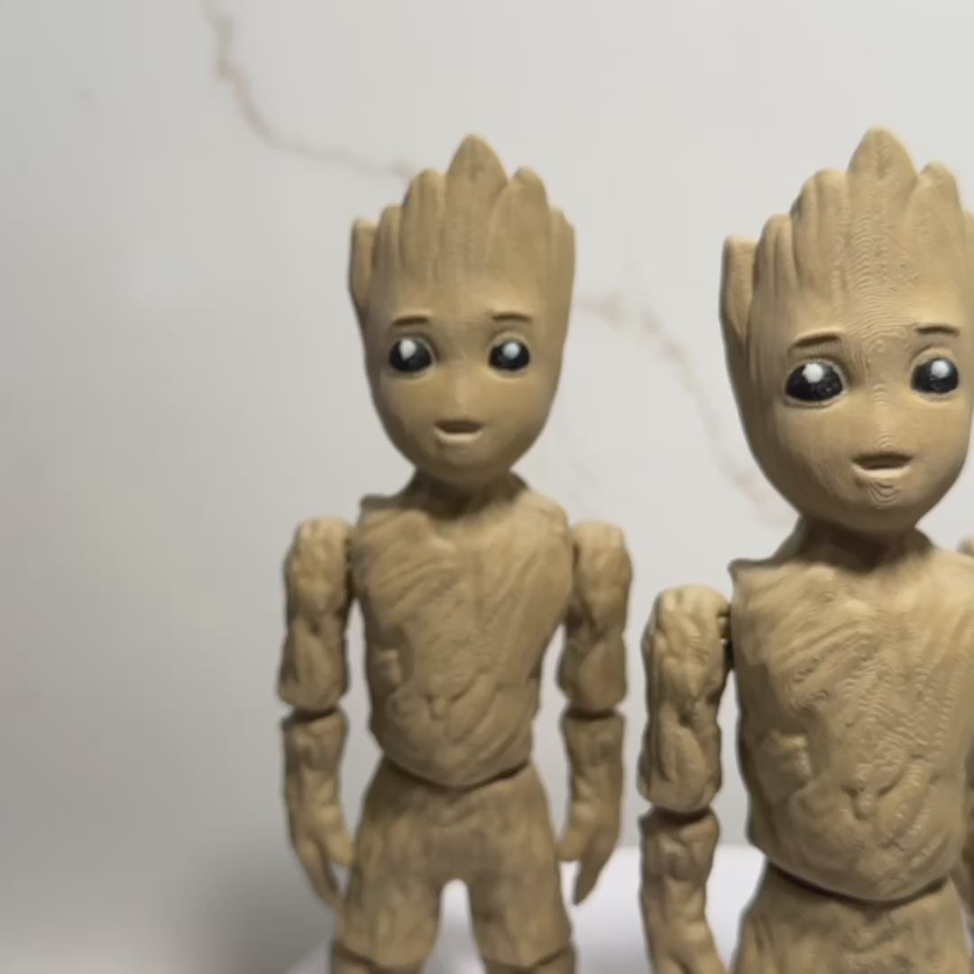 Load video: Groot 7” Posable Toy Action Figure GOTG