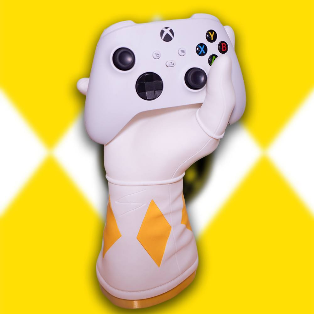 Mighty Morphin Power Rangers Yellow Arm Hand Controller & Headphone Stand