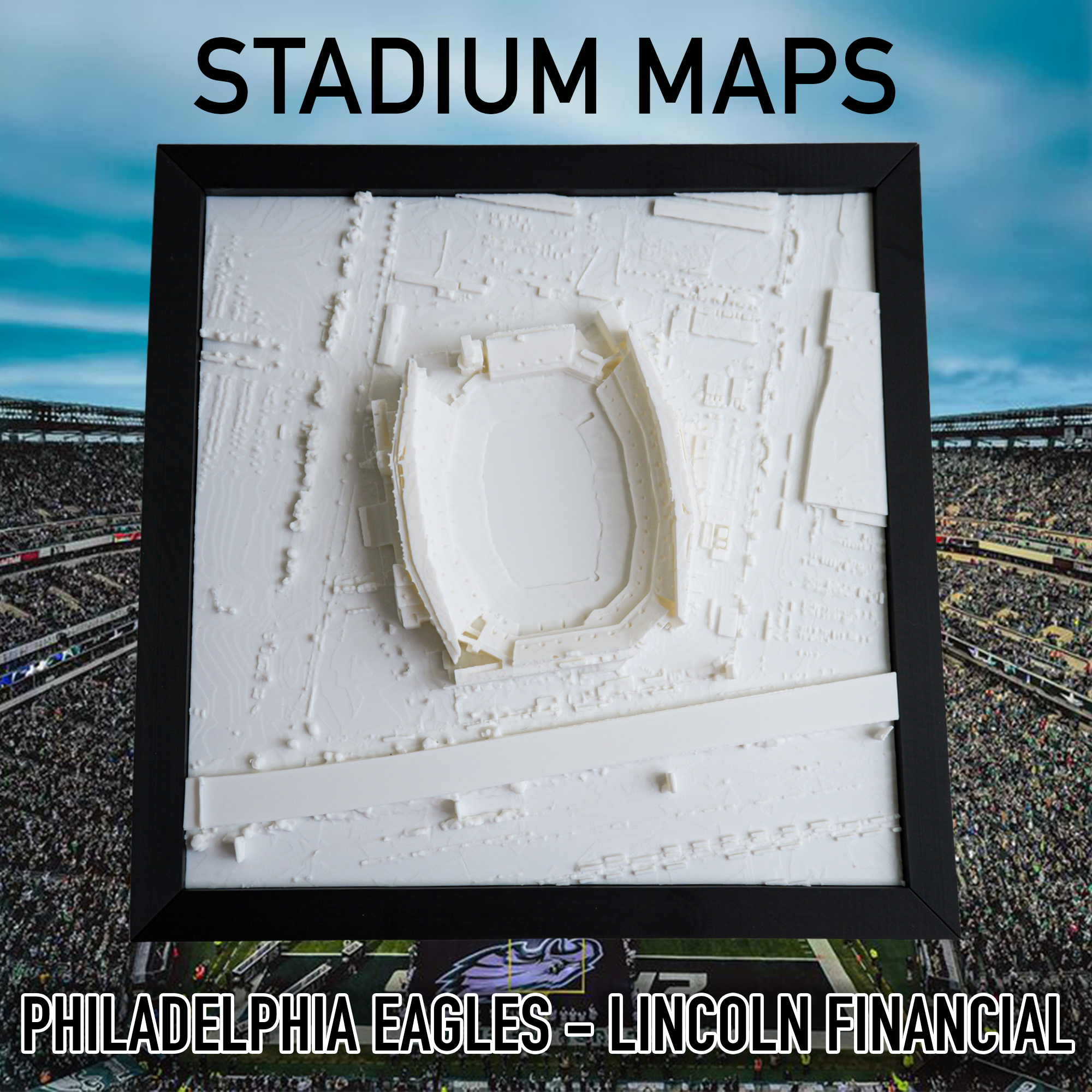 Stadium Map Philadelphia Eagles - Lincoln Financial Field Wall Art Piece