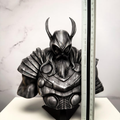 Thor Marvel Rivals Vintage Silver Statue Bust