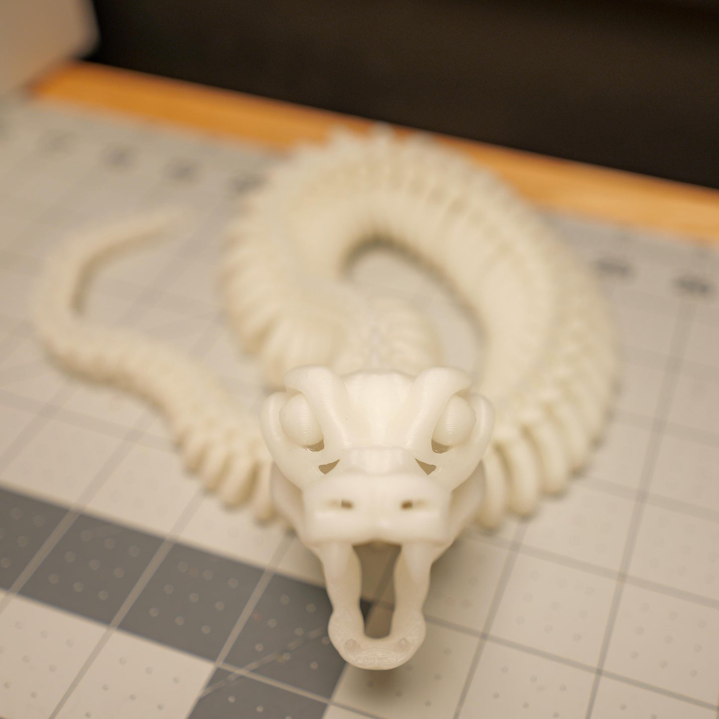 Fully Articulated Skeletonized Snake Play Figure Glow In The Dark Posable Moving Horror Bones Toy Unique Reptile Creature Collectible Fans