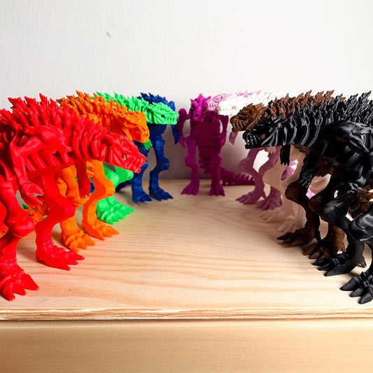 Fully Articulated Skeletonized Godzilla Figure Bone Fossil Multi Color 3D | Posable Moving Handmade Titan Bones Toy | Skeleton Kaiju Monster