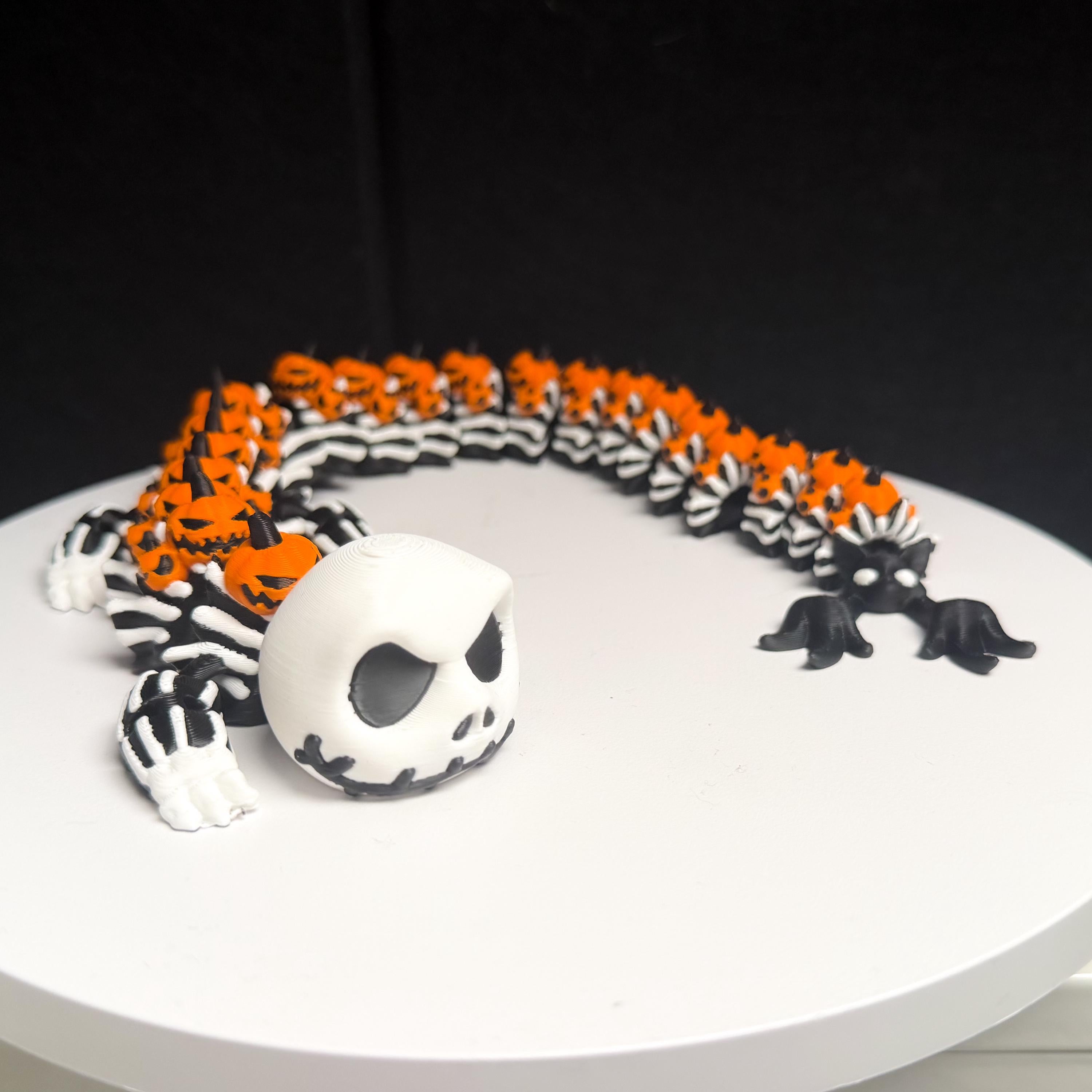 Jack Skellington Pumpkin Snake Flexi Halloween Dragon Toy Nightmare Before Christmas