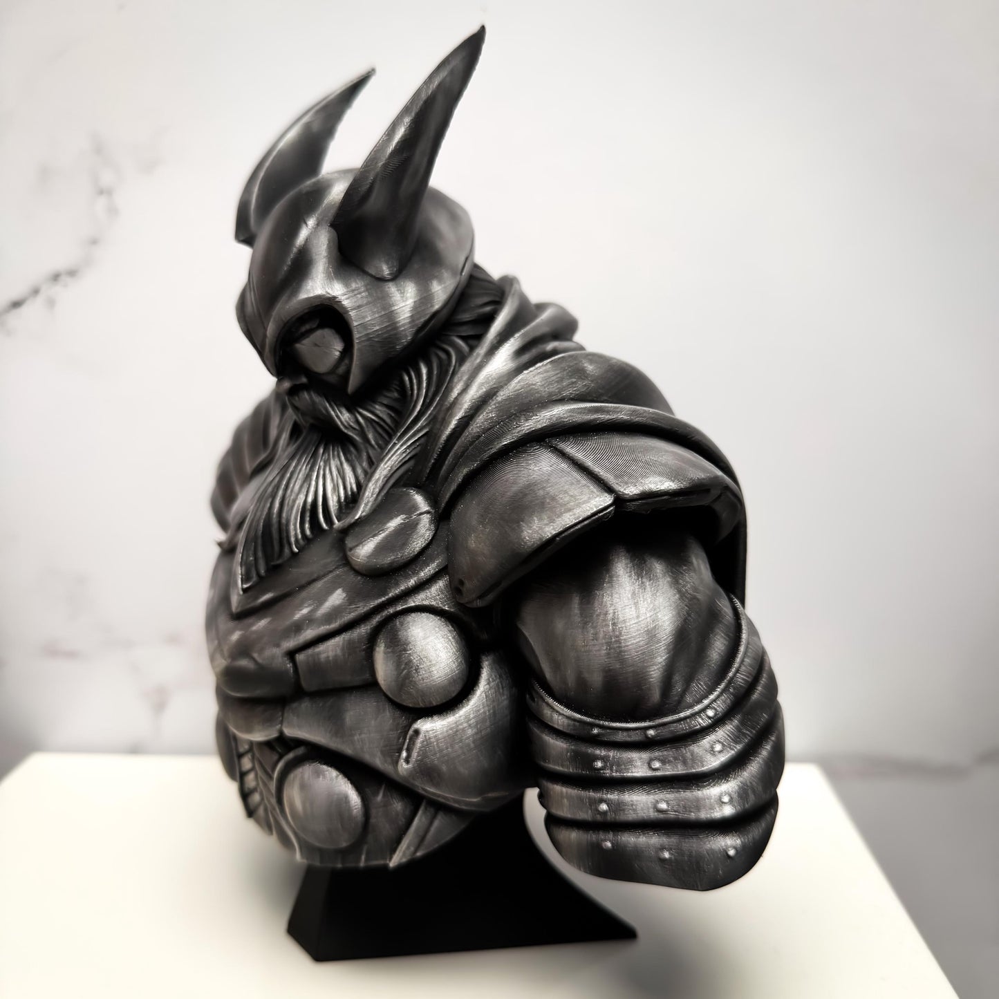 Thor Marvel Rivals Vintage Silver Statue Bust