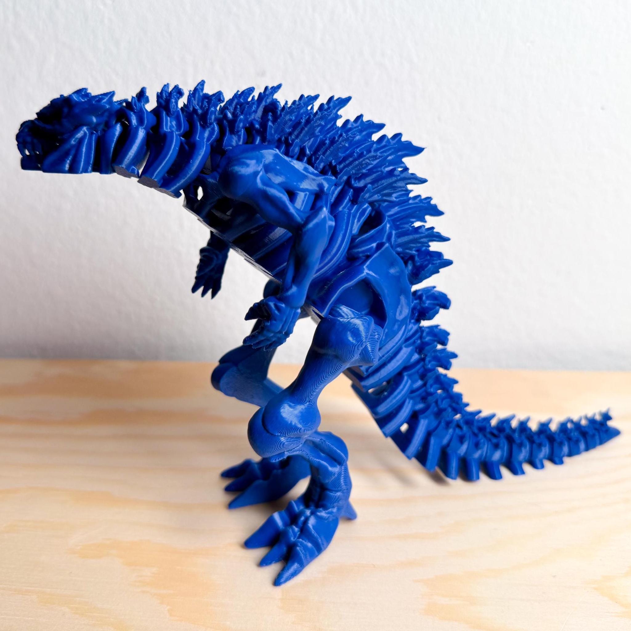 Fully Articulated Skeletonized Godzilla Figure Bone Fossil Multi Color Posable Toy