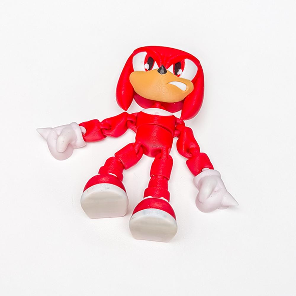 Fully Articulated Knuckles Sonic Figure Sega Gaming! Posable Moving Handmade Video Game Toy | Flexible Limbs | Perfect Gift for Gamer Fans