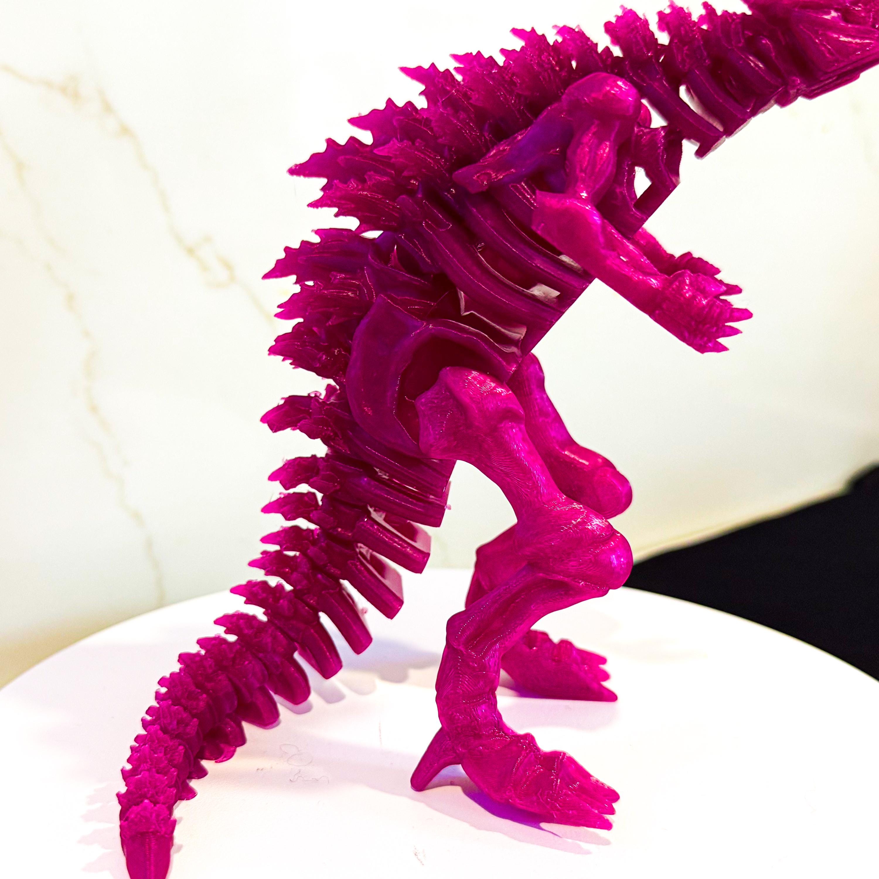 Fully Articulated Skeletonized Godzilla Amethyst Purple Vibrant Figure Skeleton Kaiju Monster