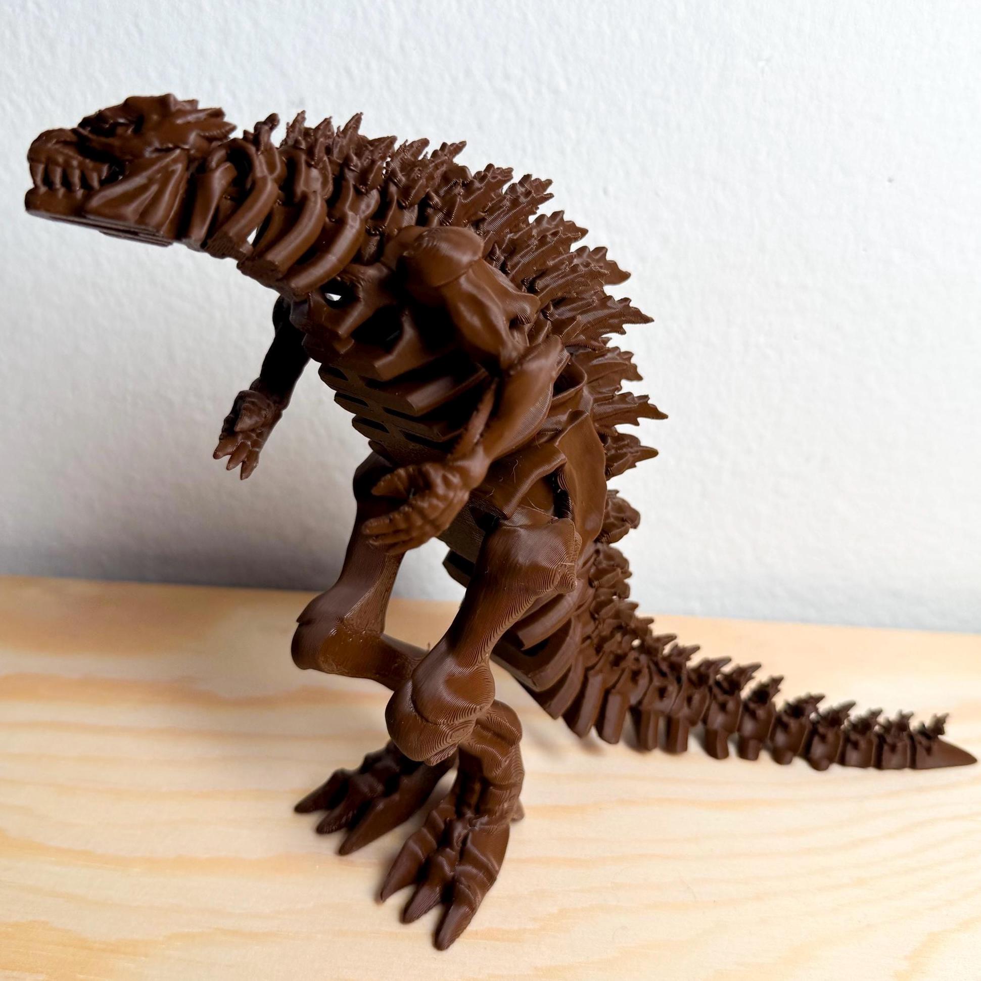 Brown Fully Articulated Skeletonized Godzilla Figure Bones Fossil Posable Toy