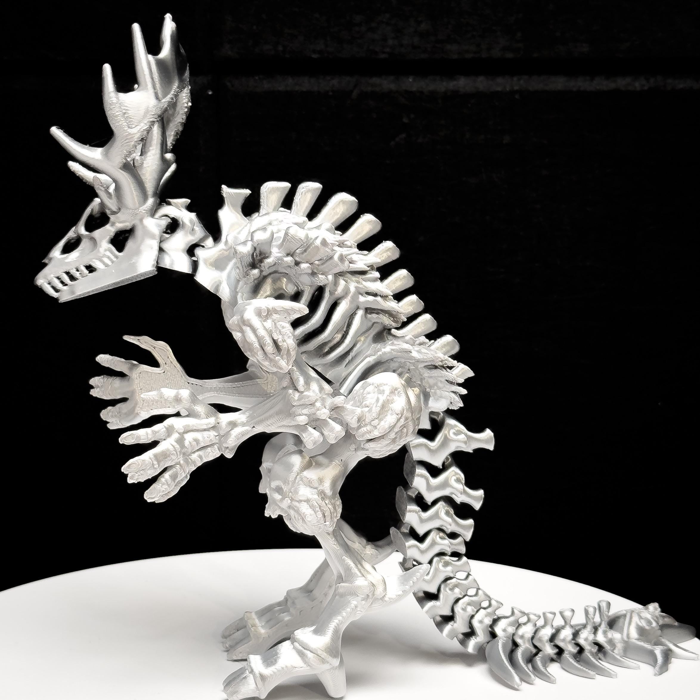 Fully Articulated Skeletonized Wendigo Figure | Posable Chrome Handmade Horror Bones Toy | Unique Mythical Creature Collectible for Fans