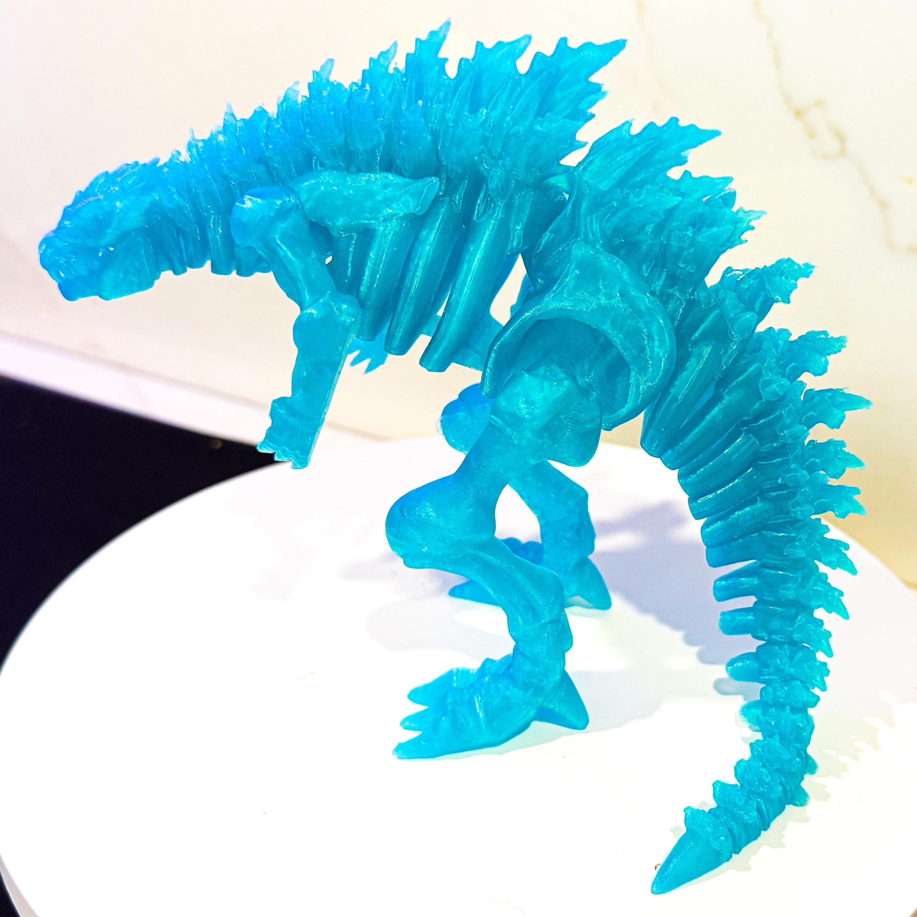 Fully Articulated Skeletonized Godzilla Icey Blue Kaiju