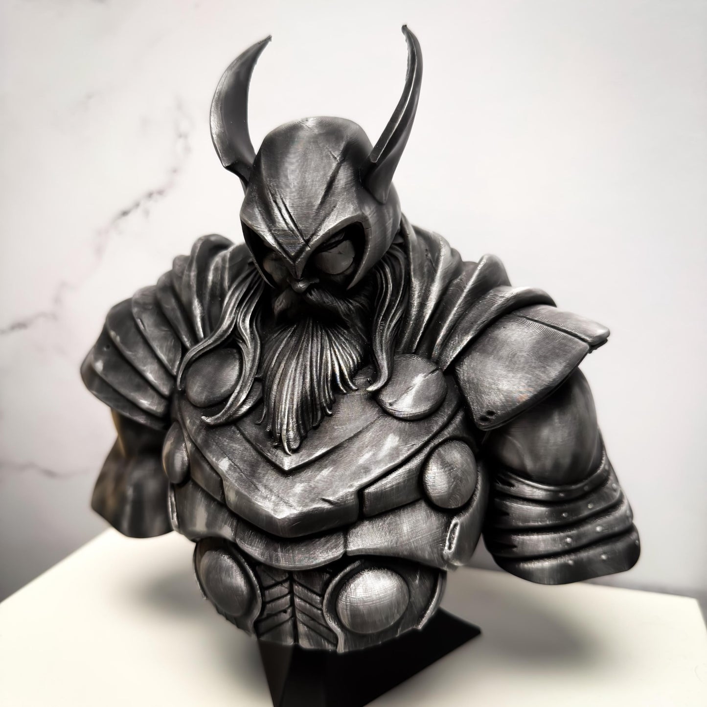 Thor Marvel Rivals Vintage Silver Statue Bust