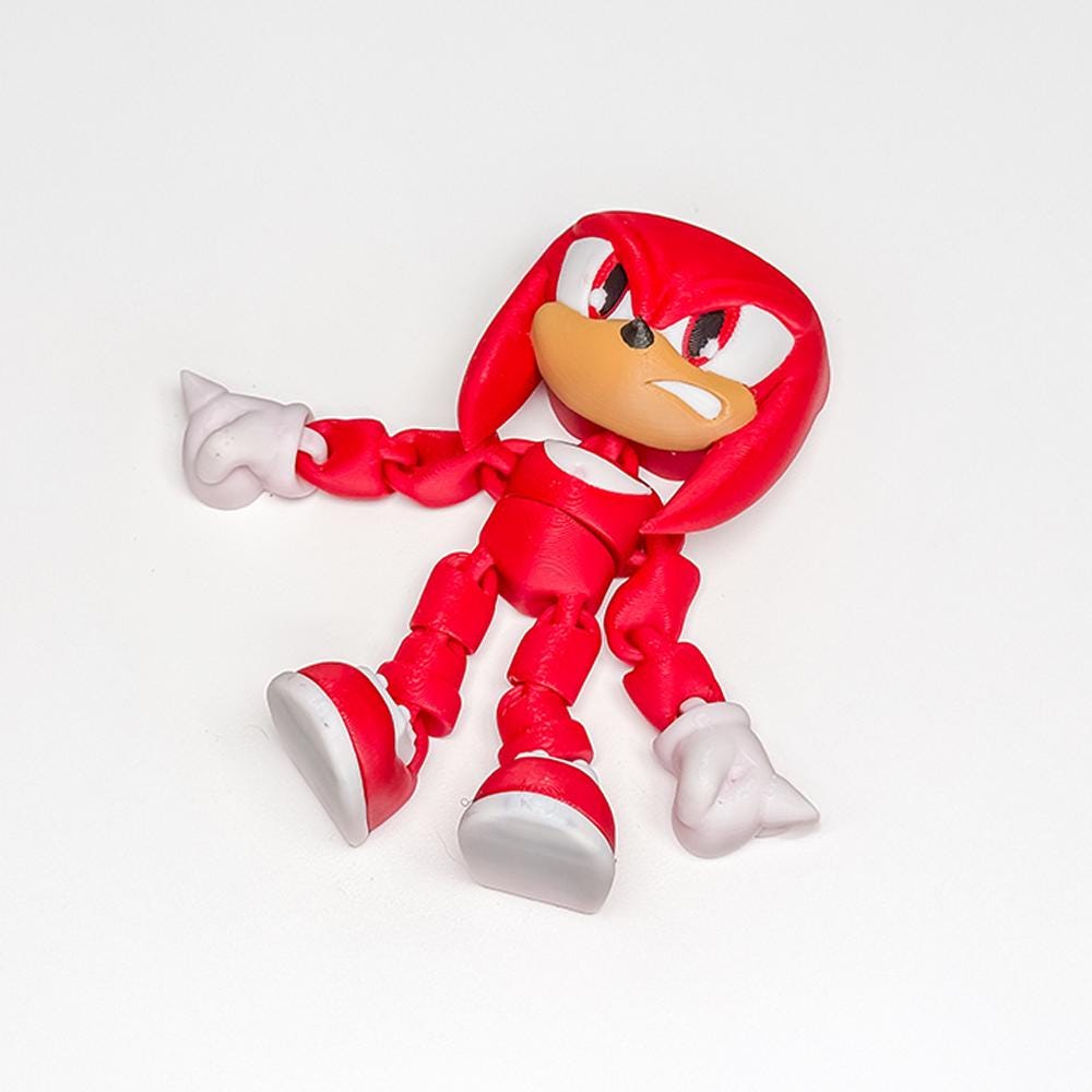 Fully Articulated Knuckles Sonic Figure Sega Gaming! Posable Moving Handmade Video Game Toy | Flexible Limbs | Perfect Gift for Gamer Fans