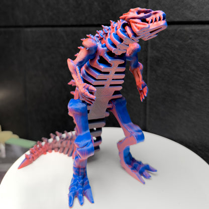 Fully Articulated Skeletonized Godzilla 3D Effect Red & Blue Figure | Poseable Moving Handmade Titan Toy | Skeleton Kaiju | Perfect Gift
