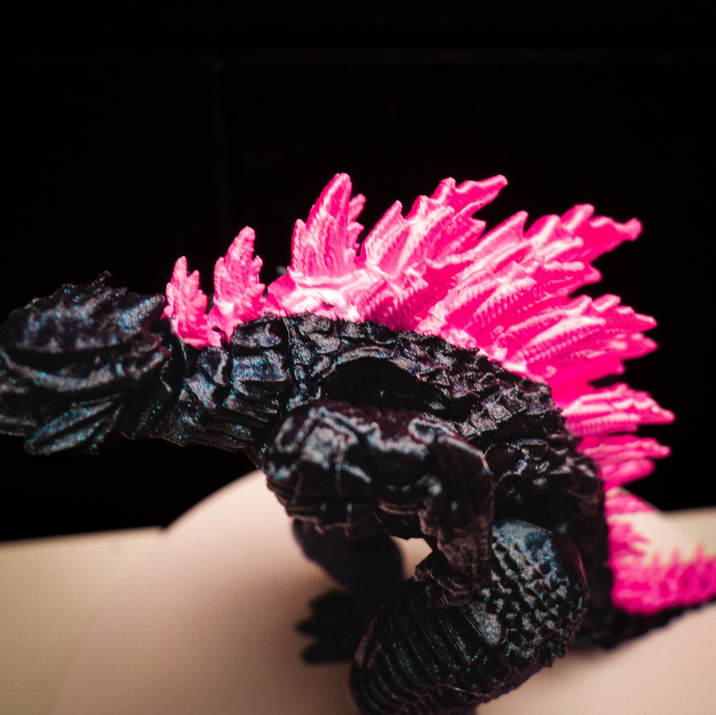 Godzilla Atomic Pink Figure Poseable Moving Handmade Kaiju Toy
