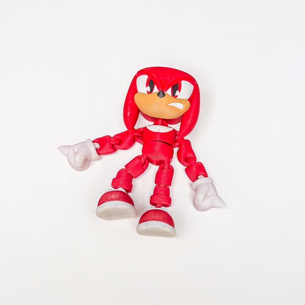 Fully Articulated Knuckles Sonic Figure Sega Gaming! Posable Moving Handmade Video Game Toy | Flexible Limbs | Perfect Gift for Gamer Fans
