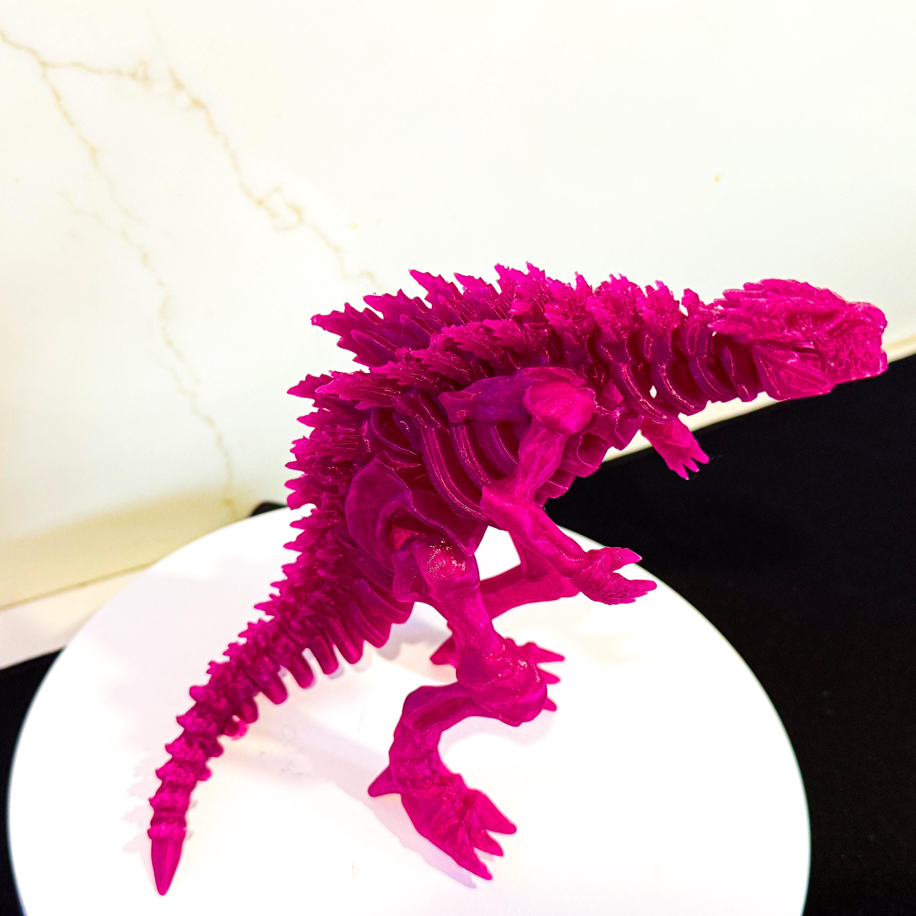 Fully Articulated Skeletonized Godzilla Amethyst Purple Vibrant Figure Skeleton Kaiju Monster