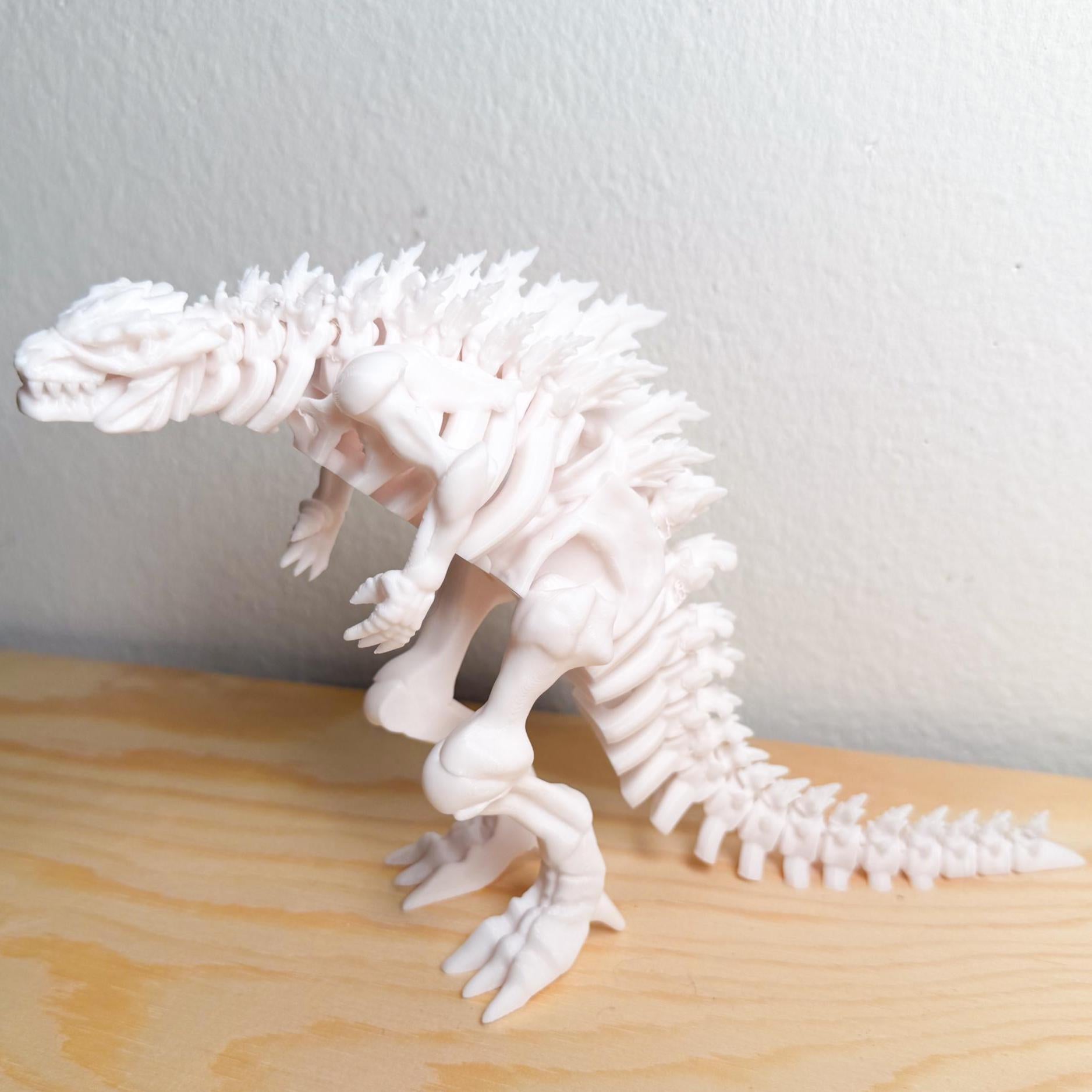 Fully Articulated Skeletonized Godzilla Figure Bone Fossil Multi Color Posable Toy