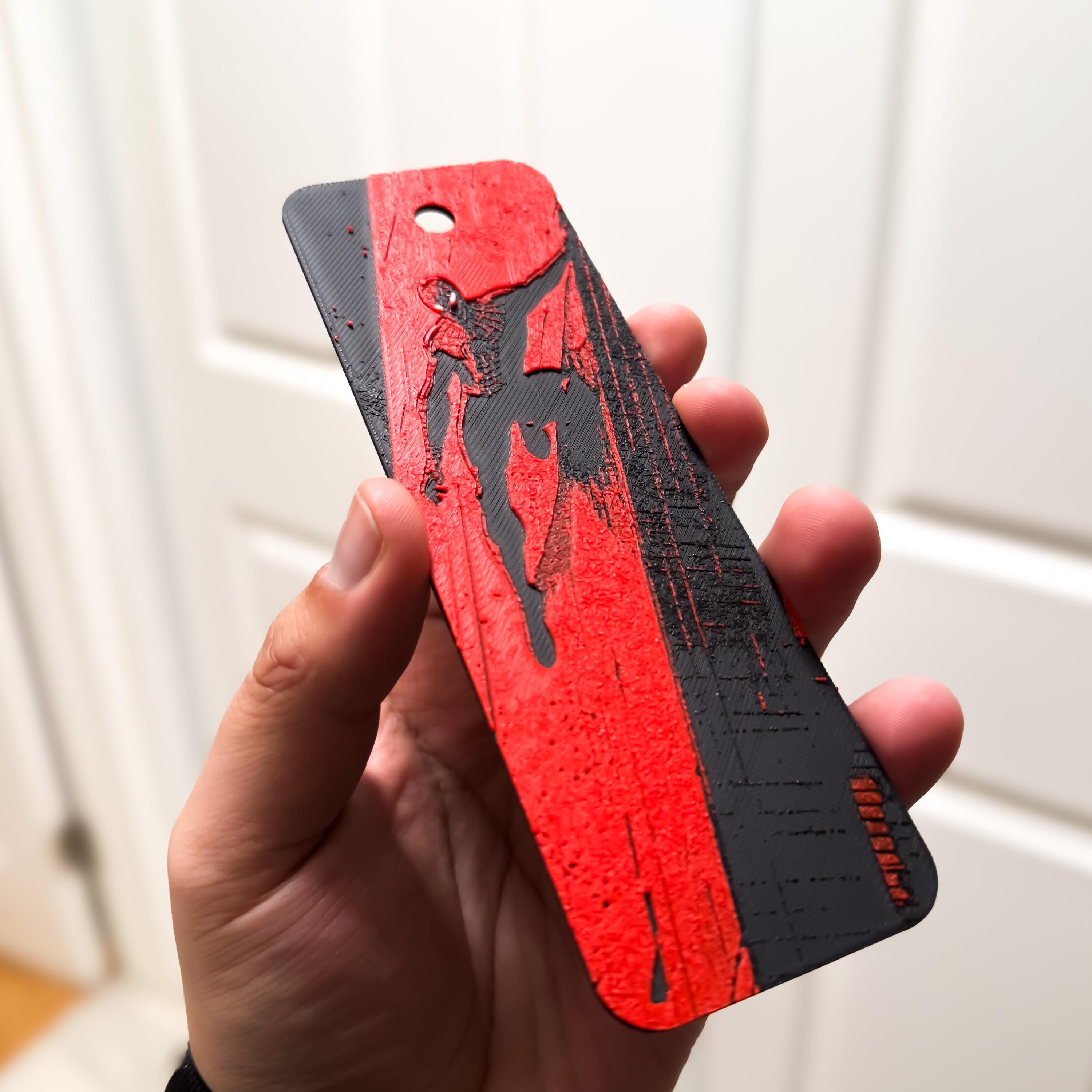 Spider-Man Inspired 3D Printed Bookmark Miles Morales Peter Parker Red and Black Design Comic Book Superhero Gift for Marvel Fans Readers