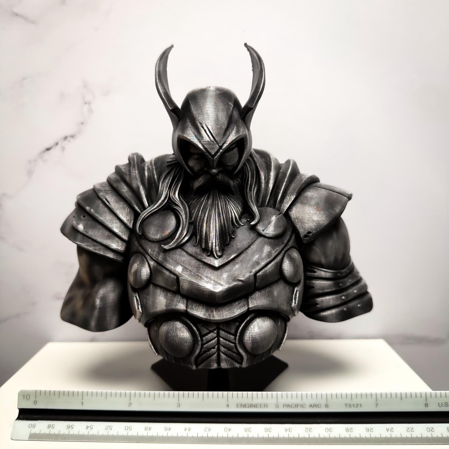 Thor Marvel Rivals Vintage Silver Statue Bust