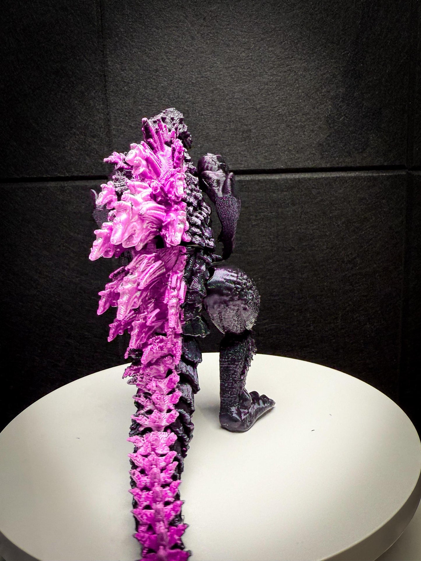 Fully Articulated Godzilla Figure Powered Shiny Pink 11 Inches! Posable Moving Handmade Kaiju Toy | Flexible Limbs | Gift for Monster Fans