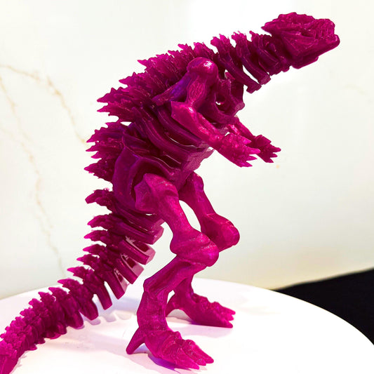 Fully Articulated Skeletonized Godzilla Amethyst Purple Vibrant Figure | Posable Handmade Titan Toy | Skeleton Kaiju Monster Dragon