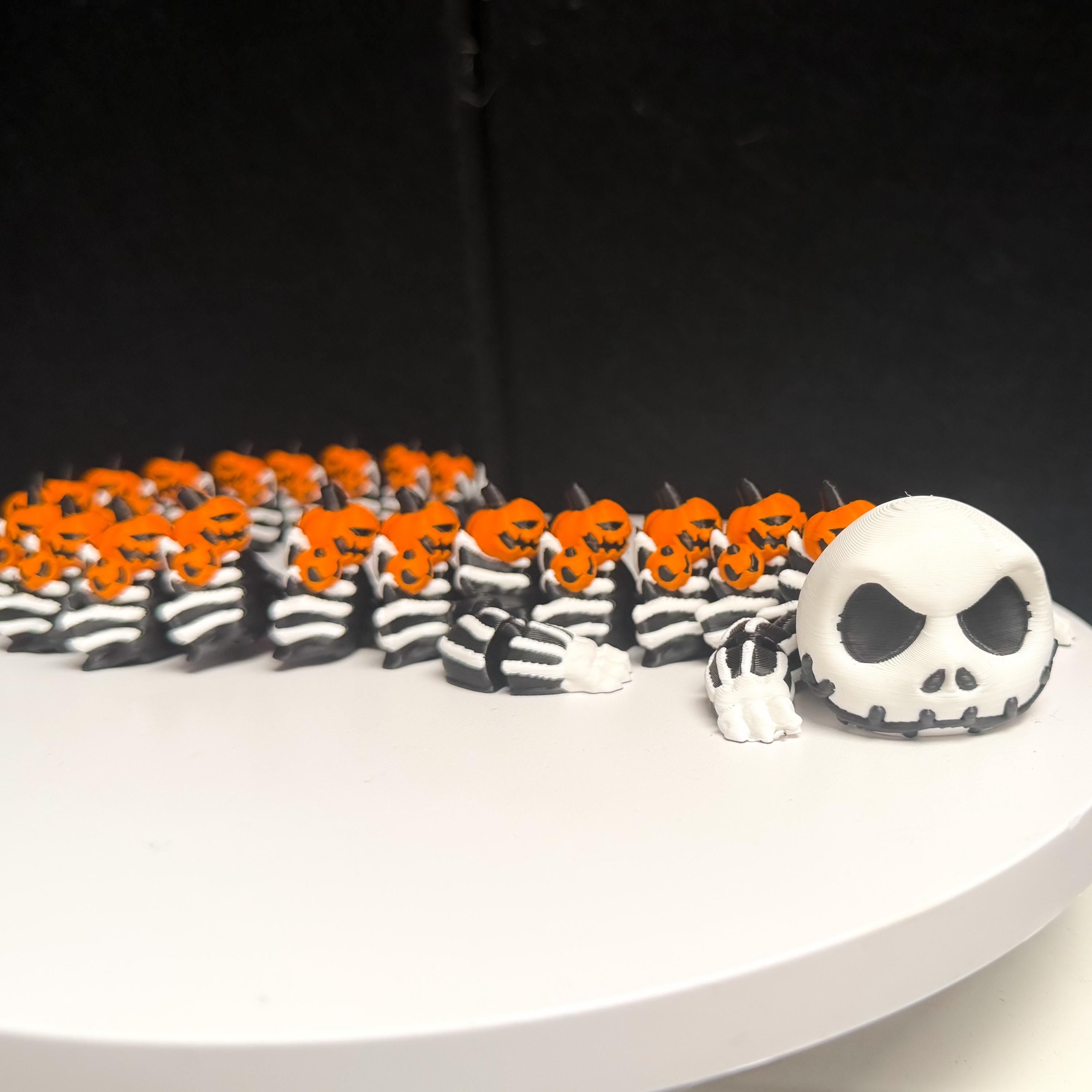 Jack Skellington Pumpkin Snake Flexi Halloween Dragon Toy Nightmare Before Christmas