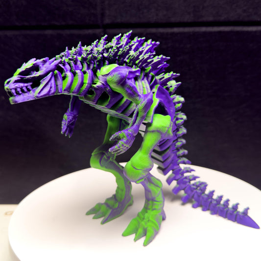 Fully Articulated Skeletonized Godzilla 3D Effect Green & Pirple Figure | Poseable Moving Handmade Titan Monster Dinosaur Toy Skeleton Kaiju