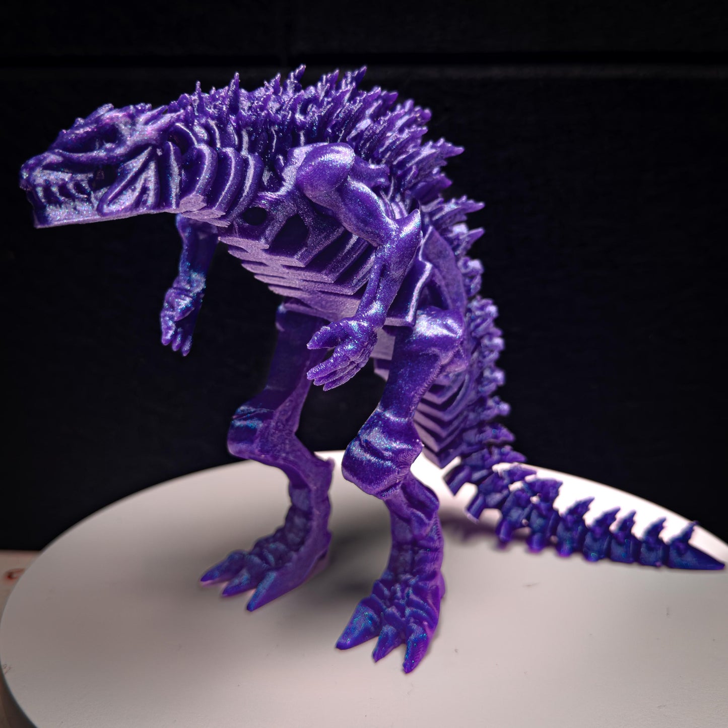 Fully Articulated Skeletonized Godzilla Purple Nebula Vibrant Galaxy Figure | Posable Handmade Titan Toy | Skeleton Kaiju Monster Dragon