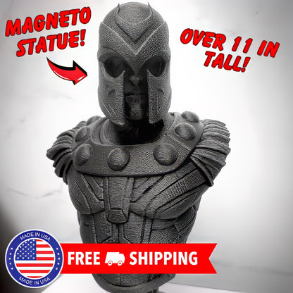 Magneto Black Textured Statue Bust